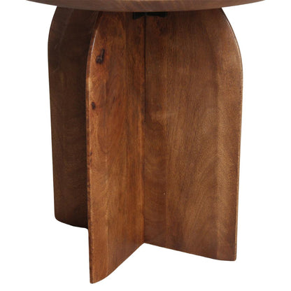 Raw Materials Bullnose Mangohouten Bijzettafel Cross Ø 50 Cm - KwaliteitWonen.nl