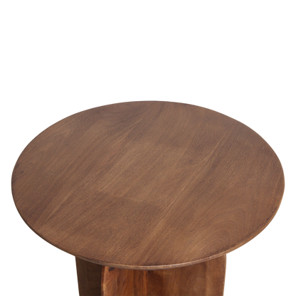 Raw Materials Bullnose Mangohouten Bijzettafel Cross Ø 50 Cm - KwaliteitWonen.nl