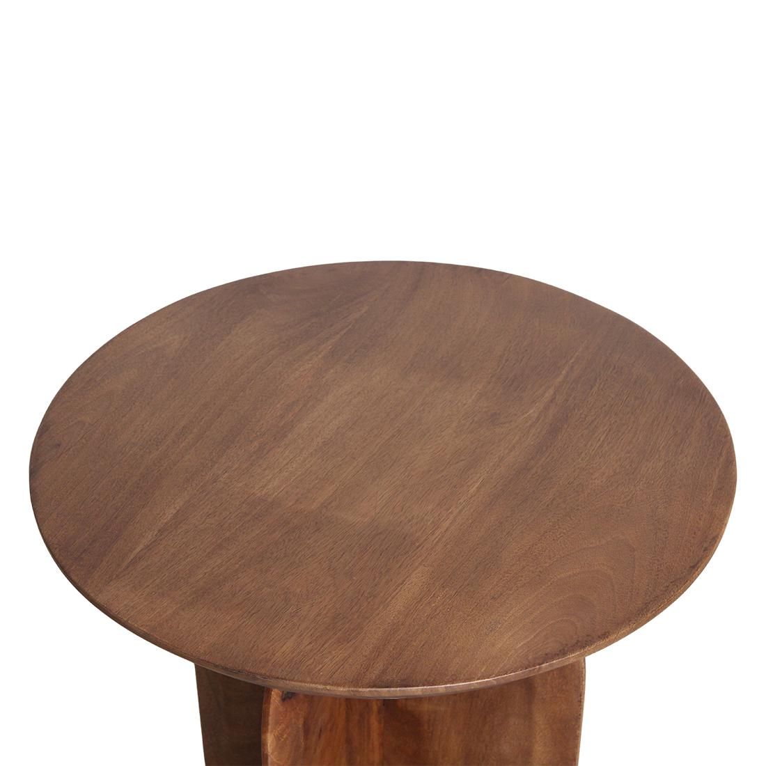 Raw Materials Bullnose Mangohouten Bijzettafel Cross Ø 50 Cm - KwaliteitWonen.nl