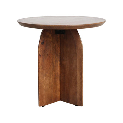 Raw Materials Bullnose Mangohouten Bijzettafel Cross Ø 50 Cm - KwaliteitWonen.nl