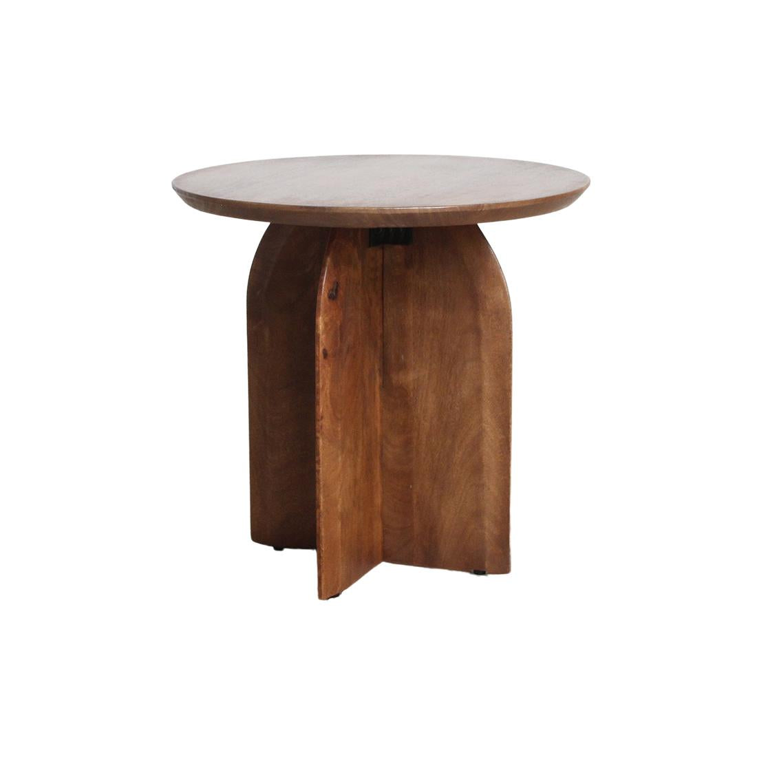Raw Materials Bullnose Mangohouten Bijzettafel Cross Ø 50 Cm - KwaliteitWonen.nl