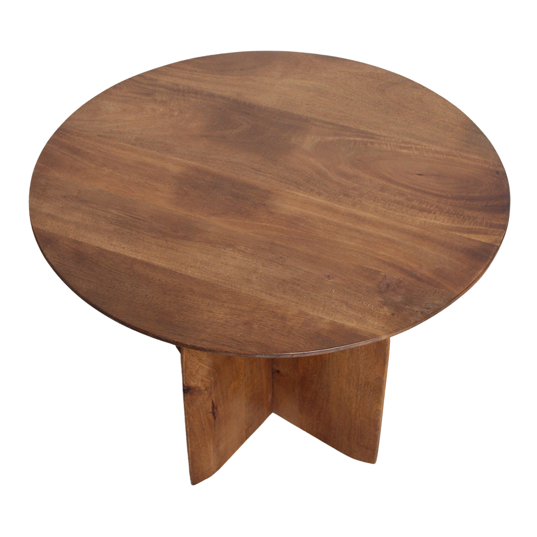 Raw Materials Bullnose Mangohouten Bijzettafel Cross Ø 55 Cm - KwaliteitWonen.nl