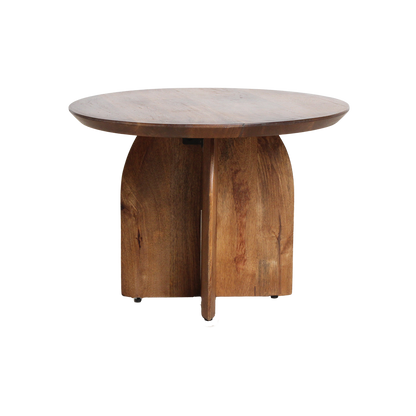 Raw Materials Bullnose Mangohouten Bijzettafel Cross Ø 55 Cm - KwaliteitWonen.nl