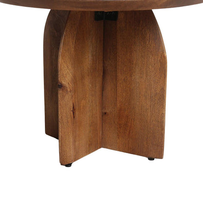 Raw Materials Bullnose Mangohouten Bijzettafel Cross Ø 55 Cm - KwaliteitWonen.nl