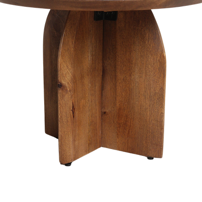 Raw Materials Bullnose Mangohouten Bijzettafel Cross Ø 55 Cm - KwaliteitWonen.nl