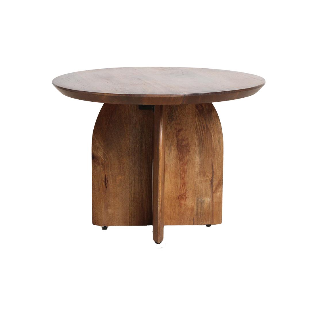 Raw Materials Bullnose Mangohouten Bijzettafel Cross Ø 55 Cm - KwaliteitWonen.nl