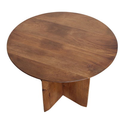 Raw Materials Bullnose Mangohouten Bijzettafel Cross Ø 55 Cm - KwaliteitWonen.nl