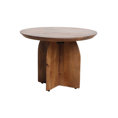 Raw Materials Bullnose Mangohouten Bijzettafel Cross Ø 55 Cm - KwaliteitWonen.nl