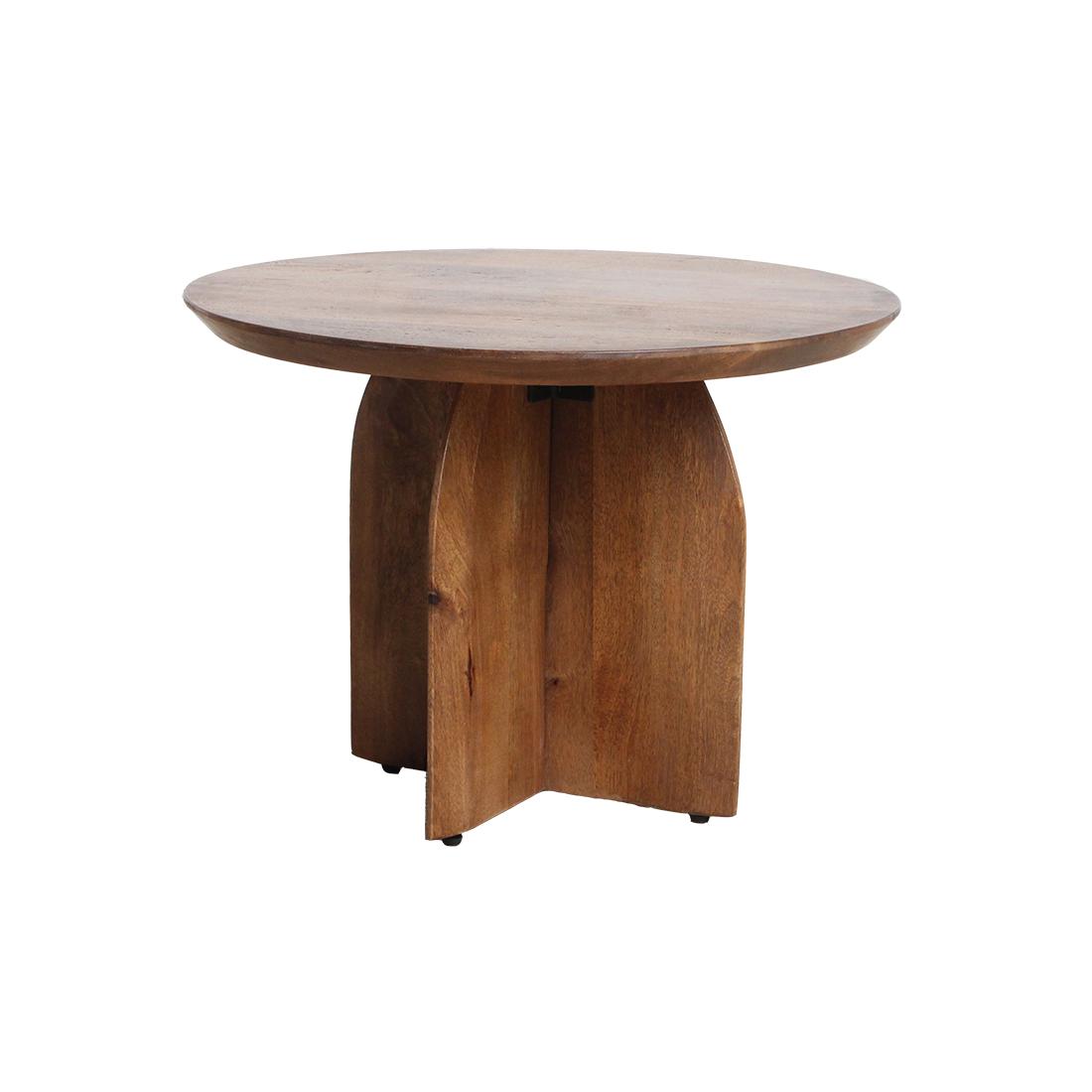 Raw Materials Bullnose Mangohouten Bijzettafel Cross Ø 55 Cm - KwaliteitWonen.nl
