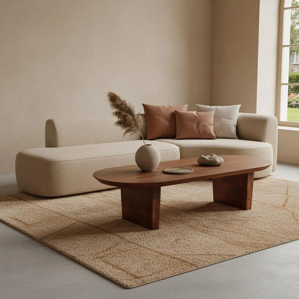 Raw Materials Bullnose Salontafel Mangohout Bruin - KwaliteitWonen.nl