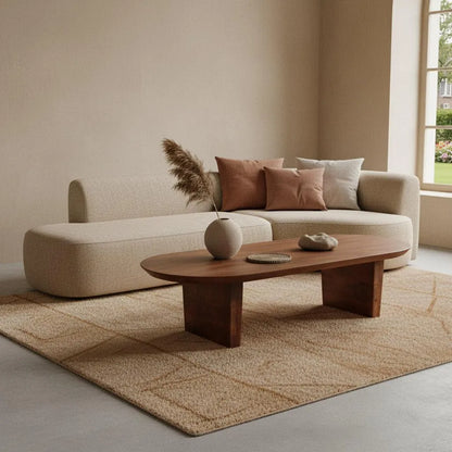 Raw Materials Bullnose Salontafel Mangohout Bruin - KwaliteitWonen.nl