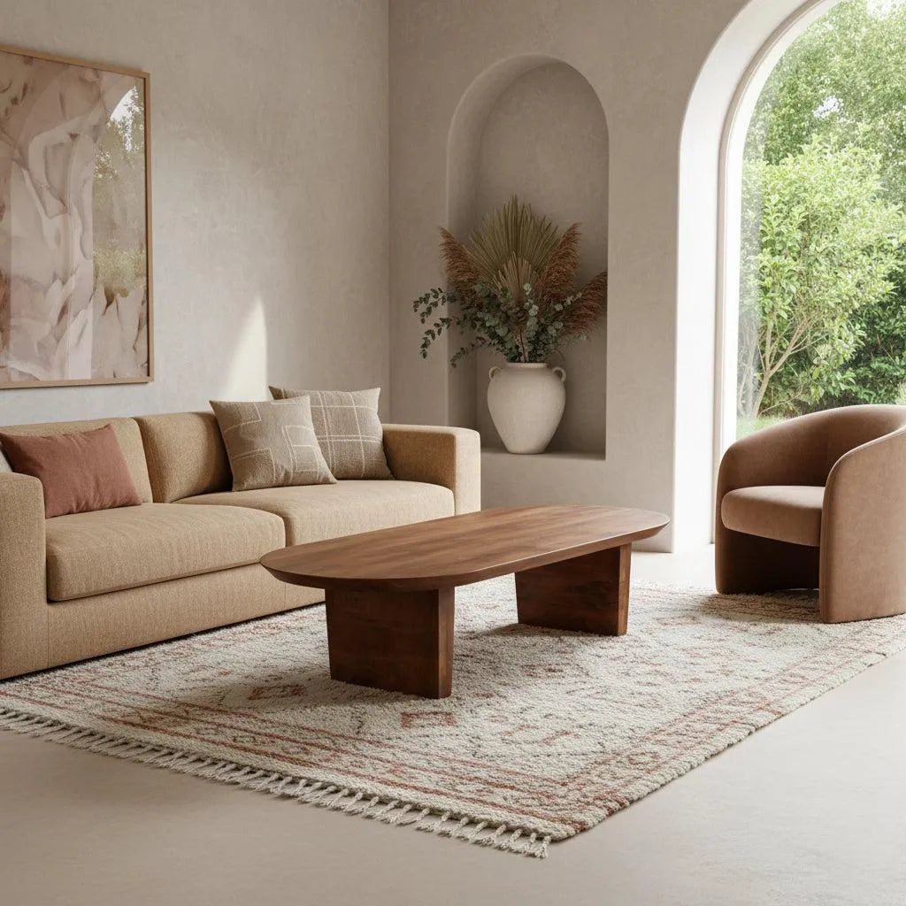 Raw Materials Bullnose Salontafel Mangohout Bruin - KwaliteitWonen.nl