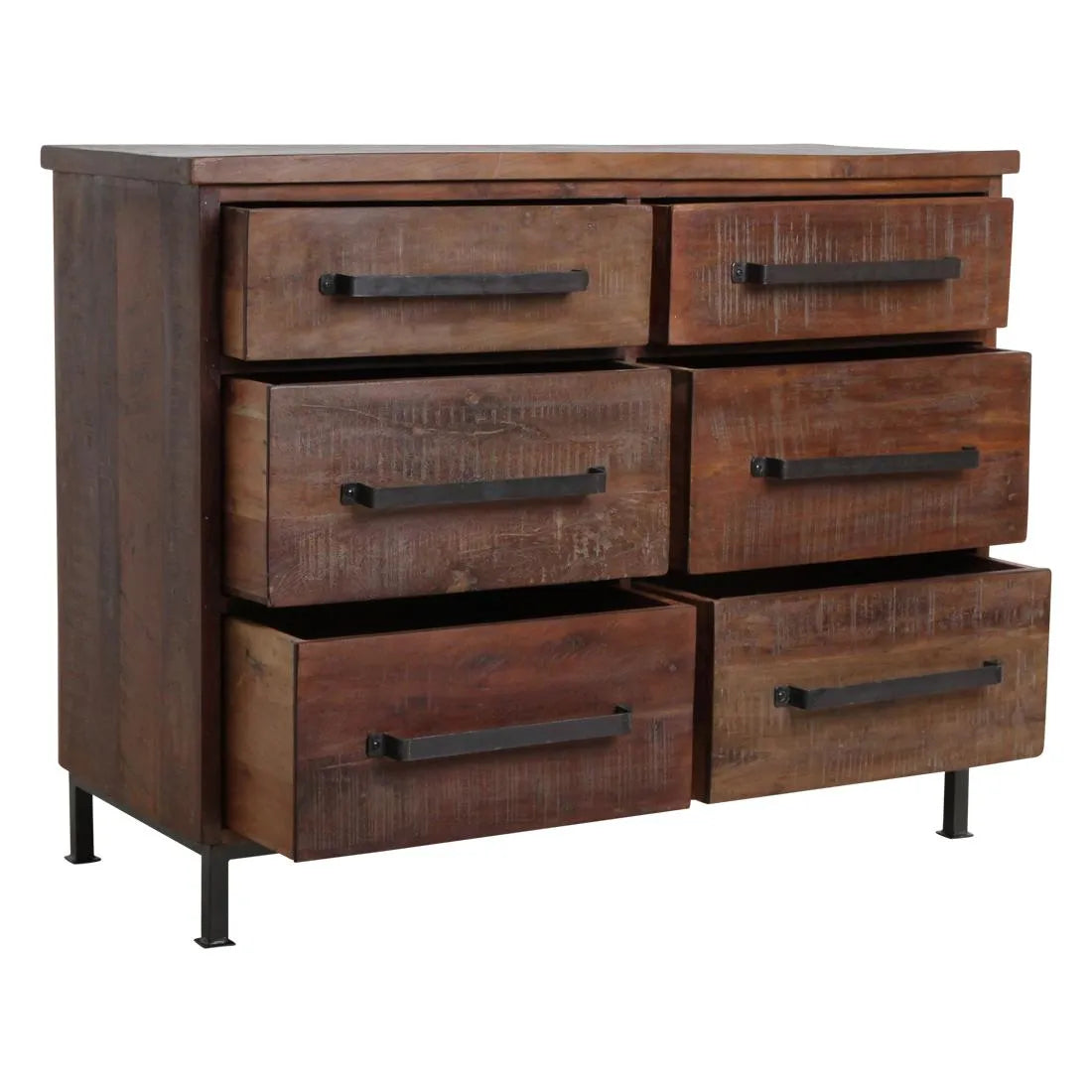 Raw Materials Dressoir Hout Bruin 6 Lades - KwaliteitWonen.nl