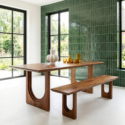 Raw Materials Eetkamerbank Bullnose Chamfered 180cm mangohout - KwaliteitWonen.nl