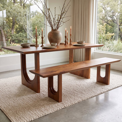 Raw Materials Eetkamerbank Bullnose Chamfered 180cm mangohout - KwaliteitWonen.nl