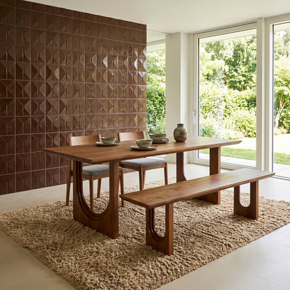 Raw Materials Eettafel Bullnose Chamfered Arch 200cm mangohout - KwaliteitWonen.nl