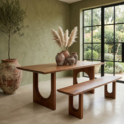 Raw Materials Eettafel Bullnose Chamfered Mix 200cm mangohout - KwaliteitWonen.nl