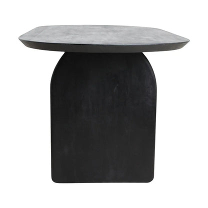 Raw Materials Eettafel Bullnose Ovaal 180x90cm Zwart Mangohout - Mix Onderstel - KwaliteitWonen.nl