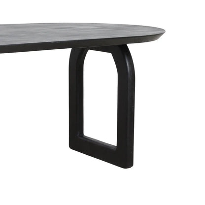 Raw Materials Eettafel Bullnose Ovaal 180x90cm Zwart Mangohout - Mix Onderstel - KwaliteitWonen.nl