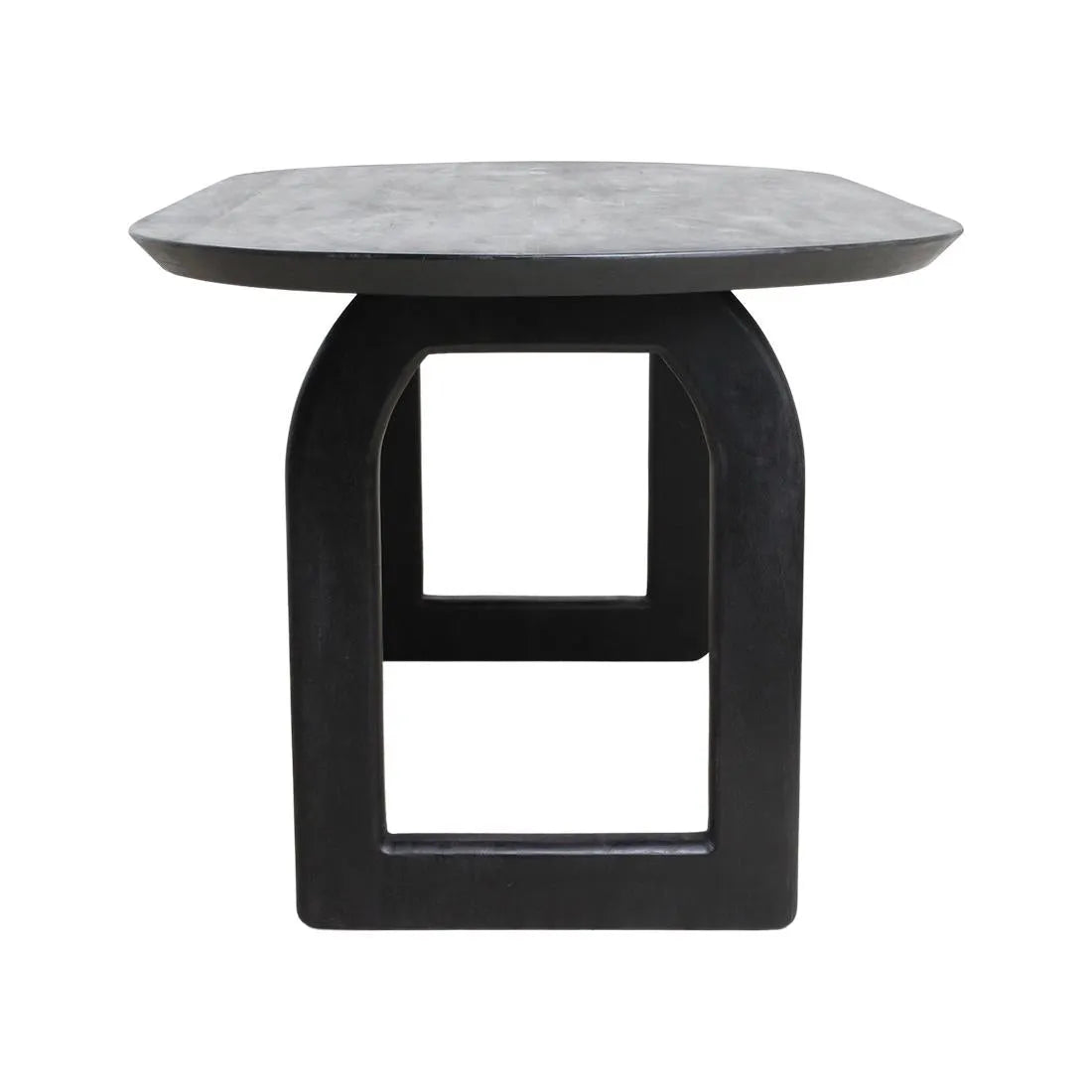 Raw Materials Eettafel Bullnose Ovaal 180x90cm Zwart Mangohout - Open Onderstel - KwaliteitWonen.nl