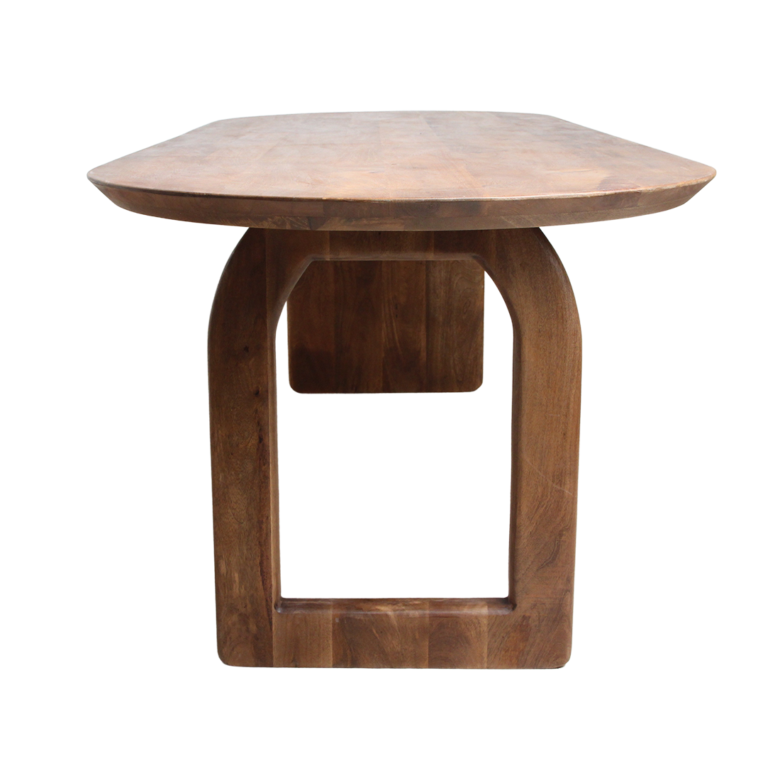 Raw Materials Eettafel Bullnose Ovaal 200x90cm Bruin Mangohout - Mix Onderstel - KwaliteitWonen.nl