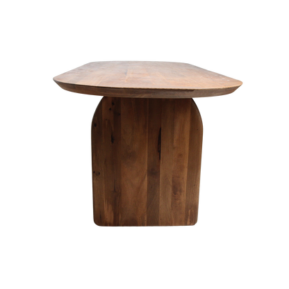 Raw Materials Eettafel Bullnose Ovaal 200x90cm Bruin Mangohout - Mix Onderstel - KwaliteitWonen.nl