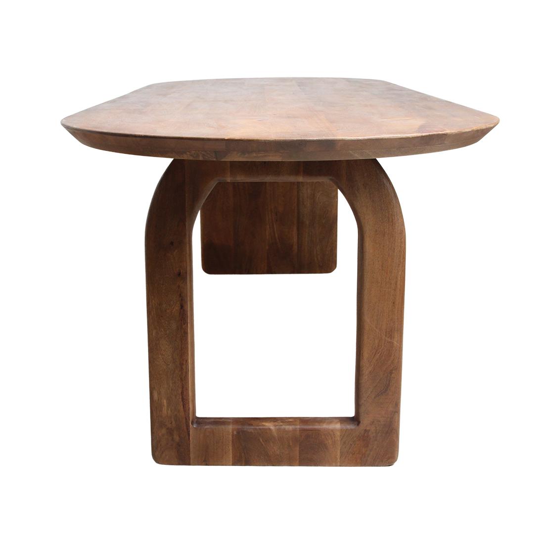Raw Materials Eettafel Bullnose Ovaal 200x90cm Bruin Mangohout - Mix Onderstel - KwaliteitWonen.nl