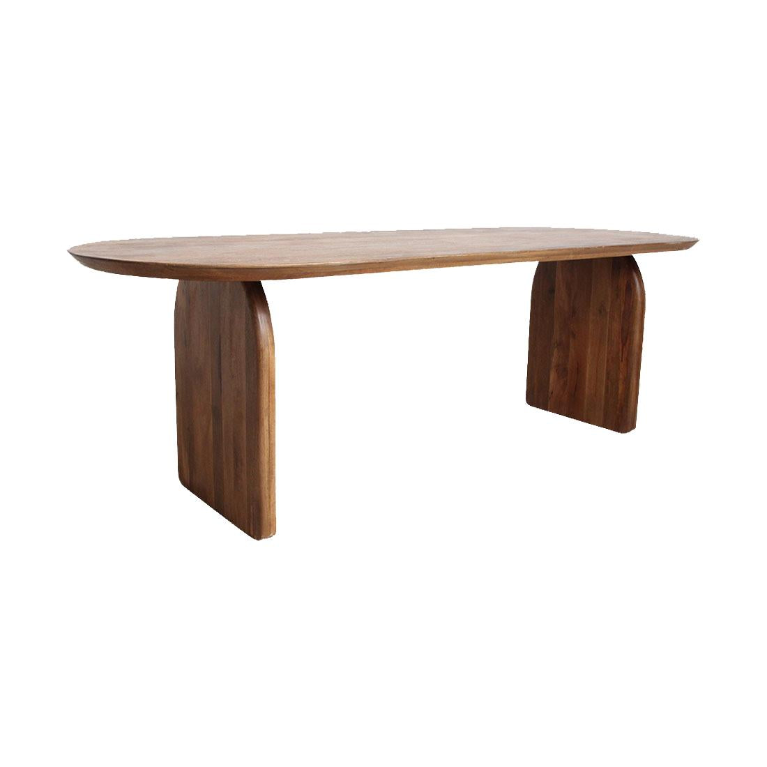 Raw Materials Eettafel Bullnose Ovaal 200x90cm Mangohout Bruin - Gesloten Onderstel - KwaliteitWonen.nl