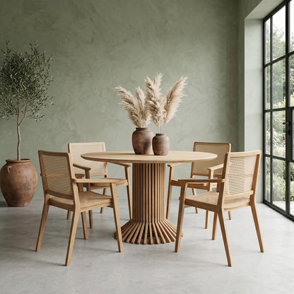 Raw Materials Eettafel Eiffel Rond 140cm Teakhout - KwaliteitWonen.nl