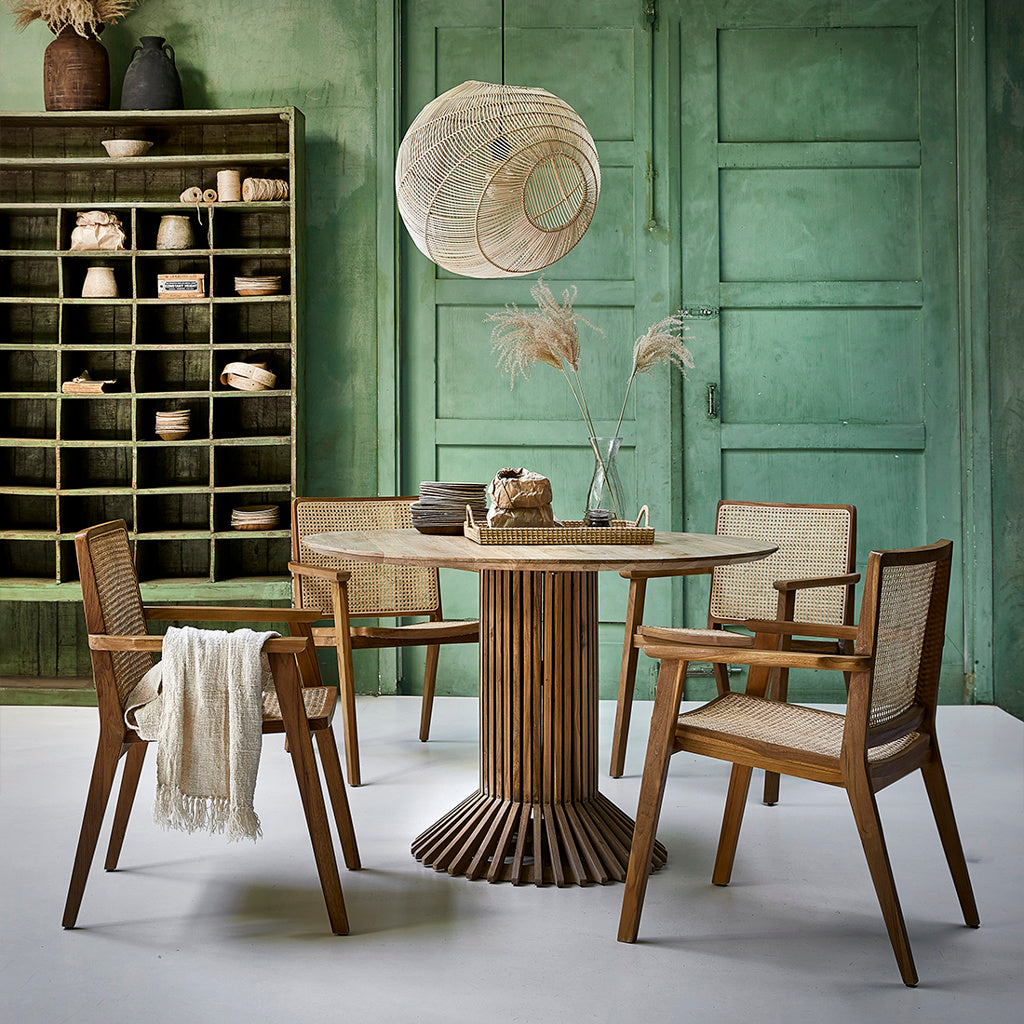 Raw Materials Eettafel Eiffel Rond 140cm Teakhout - KwaliteitWonen.nl