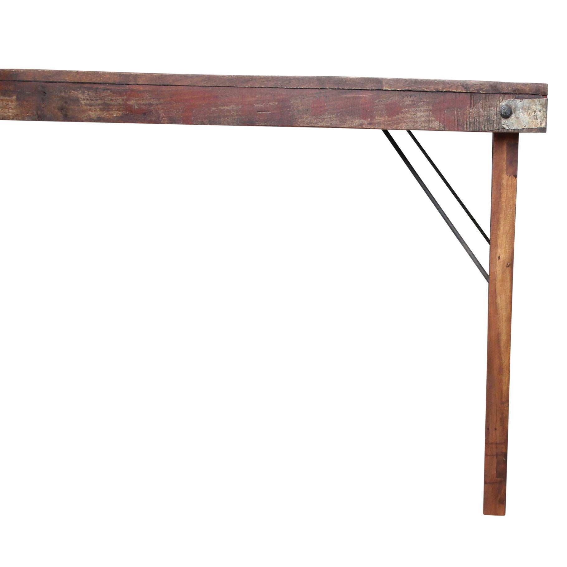 Raw Materials Eettafel Vintage Inklapbaar 165x75cm Gerecycled Hout - KwaliteitWonen.nl