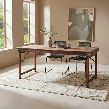 Raw Materials Eettafel Vintage Inklapbaar 165x75cm Gerecycled Hout - KwaliteitWonen.nl