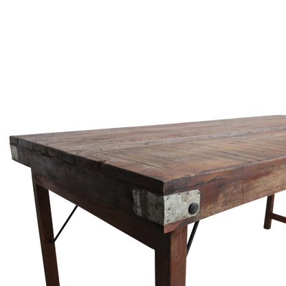 Raw Materials Eettafel Vintage Inklapbaar 165x75cm Gerecycled Hout - KwaliteitWonen.nl