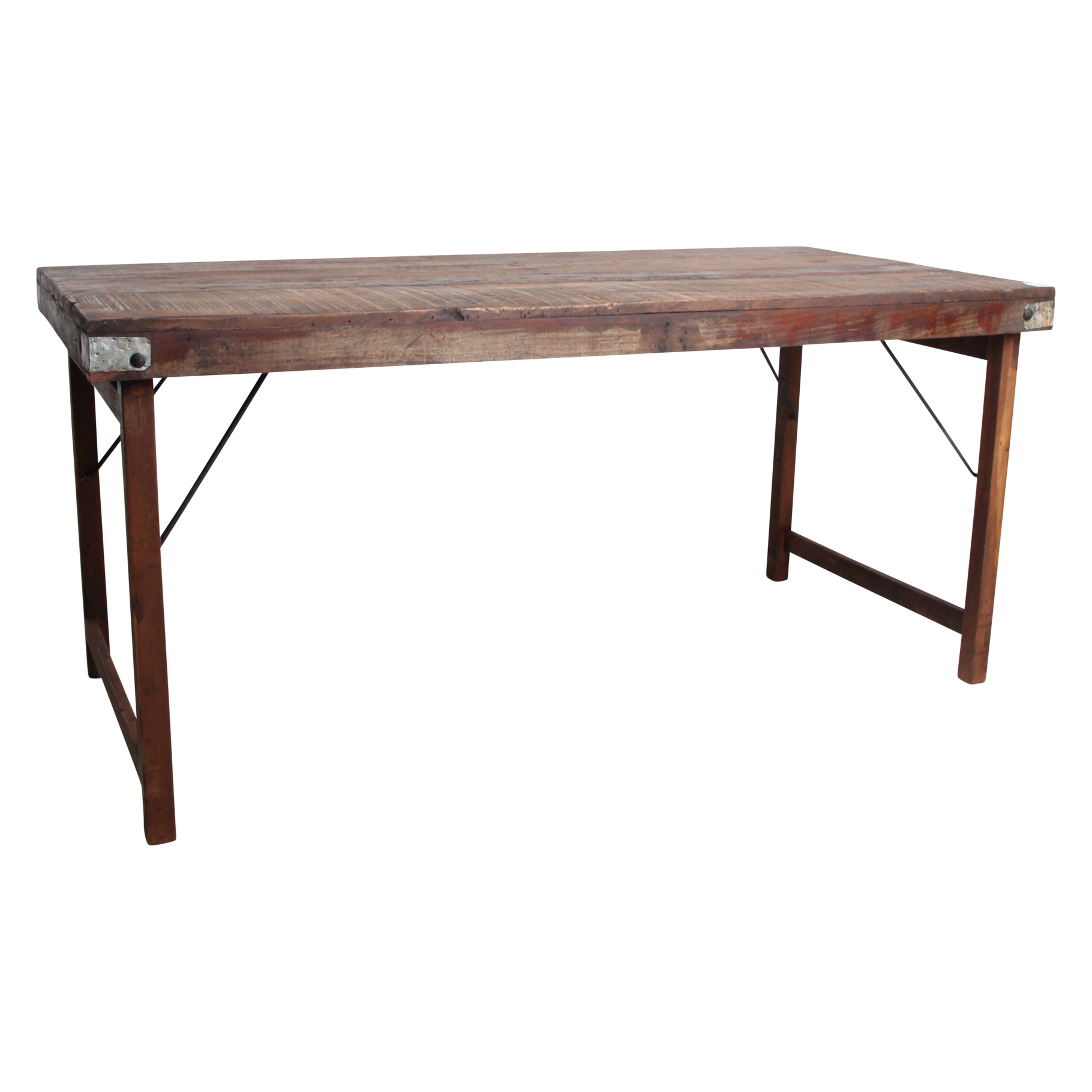 Raw Materials Eettafel Vintage Inklapbaar 165x75cm Gerecycled Hout - KwaliteitWonen.nl