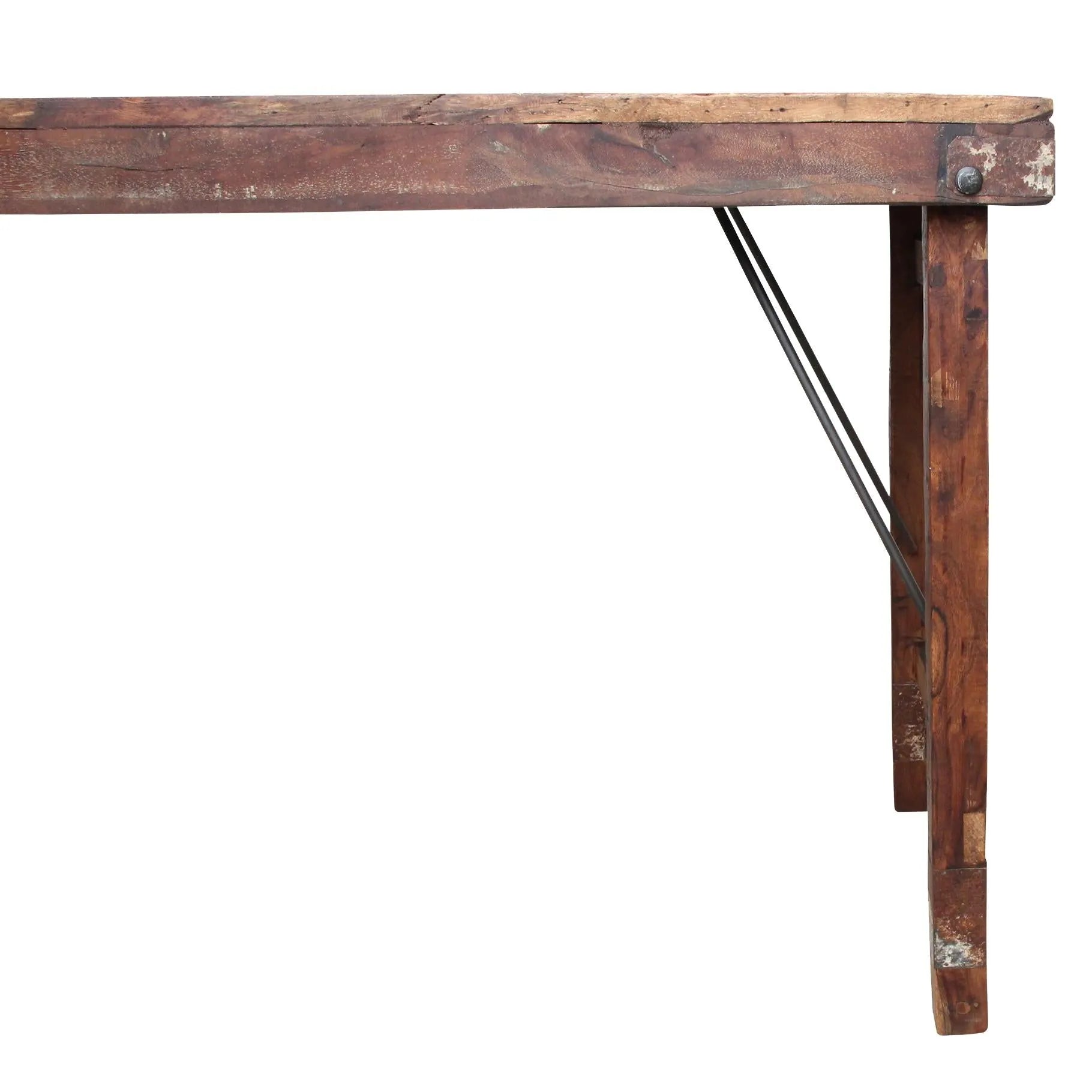 Raw Materials Eettafel Vintage Inklapbaar 173x60cm Gerecycled Hout - KwaliteitWonen.nl