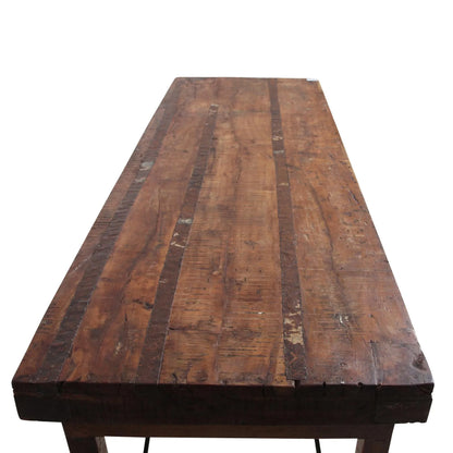 Raw Materials Eettafel Vintage Inklapbaar 173x60cm Gerecycled Hout - KwaliteitWonen.nl
