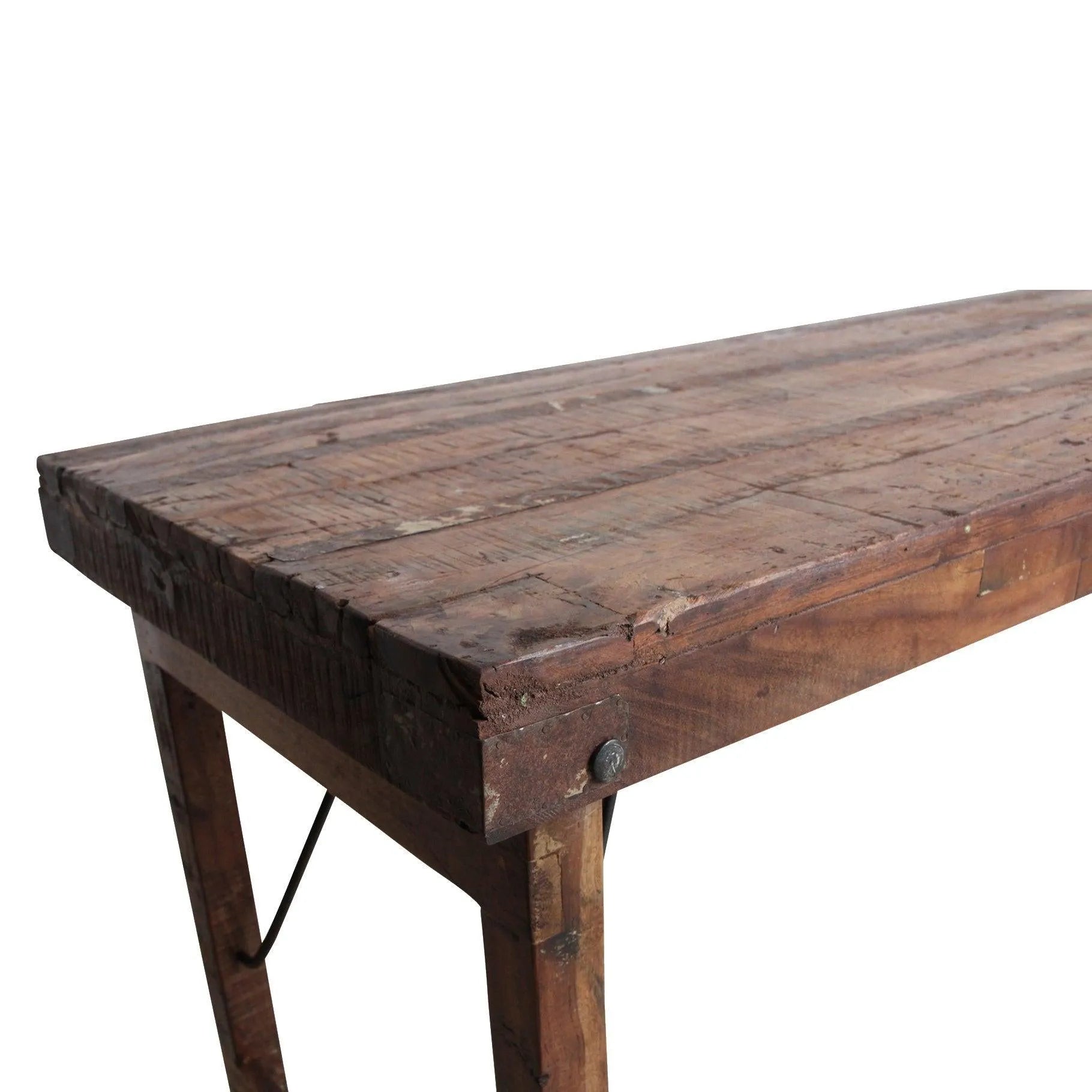 Raw Materials Eettafel Vintage Inklapbaar 173x60cm Gerecycled Hout - KwaliteitWonen.nl
