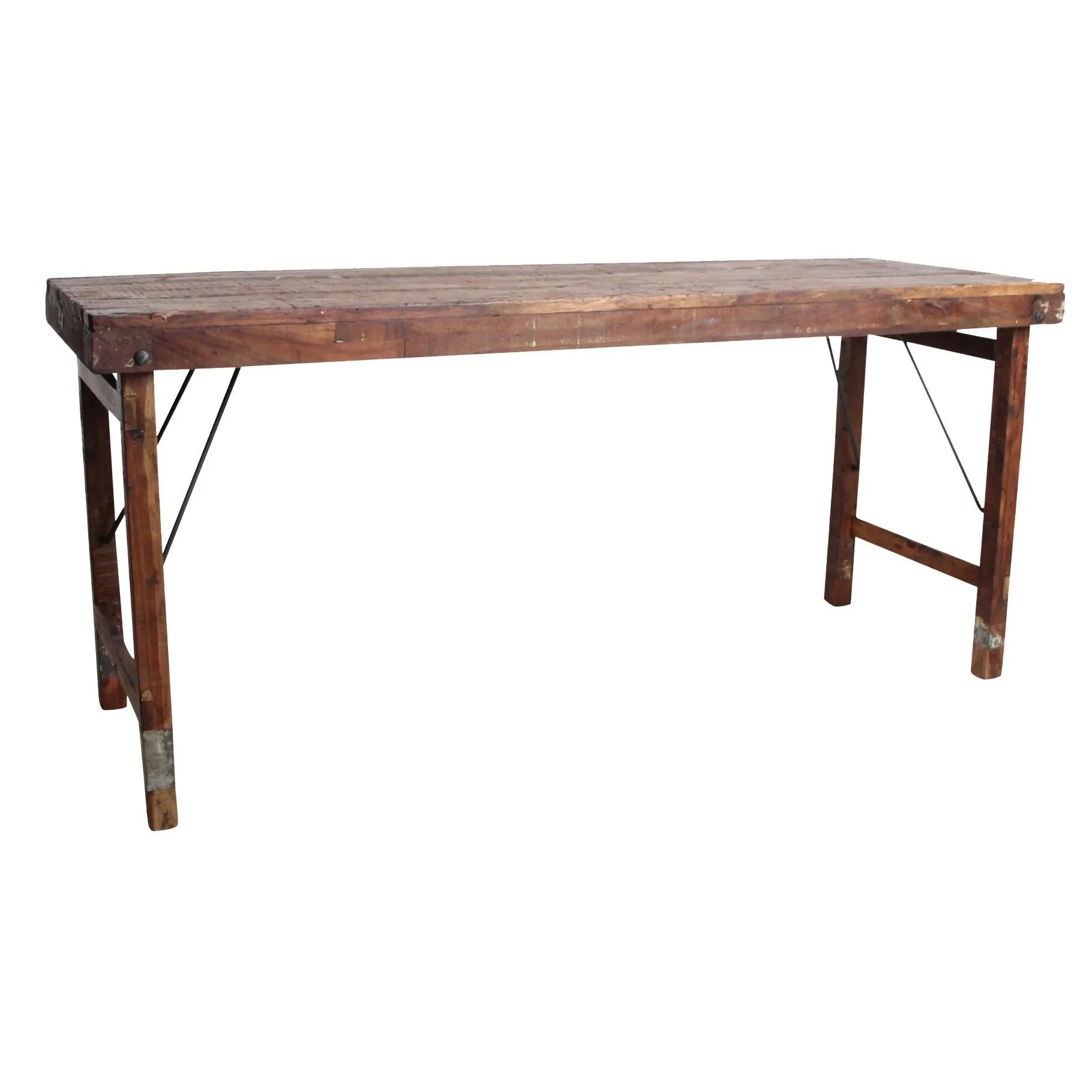 Raw Materials Eettafel Vintage Inklapbaar 173x60cm Gerecycled Hout - KwaliteitWonen.nl
