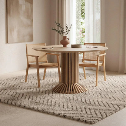 Raw Materials Eiffel Teakhouten Ronde Eettafel - Ø 120cm - KwaliteitWonen.nl