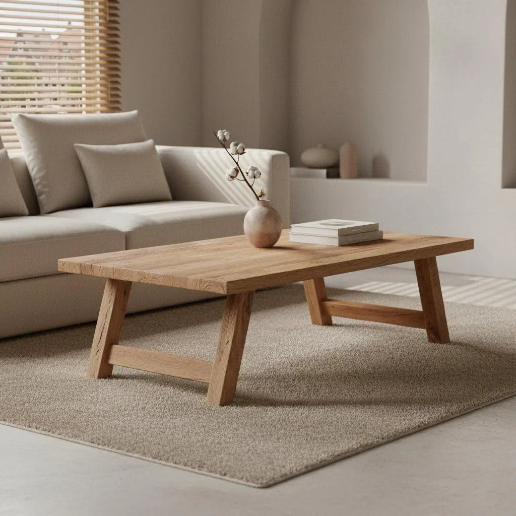 Raw Materials Farmwood Rechthoekige Salontafel - Fsc-Gerecycled Hout - 140x65cm - KwaliteitWonen.nl