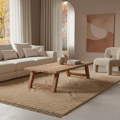 Raw Materials Farmwood Rechthoekige Salontafel - Fsc-Gerecycled Hout - 140x65cm - KwaliteitWonen.nl