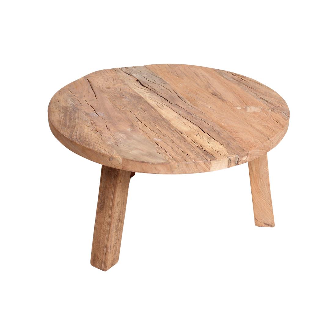 Raw Materials Farmwood Ronde Salontafel - Fsc-Gerecycled Hout - Ø70cm - KwaliteitWonen.nl