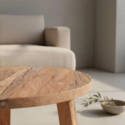 Raw Materials Farmwood Ronde Salontafel - Fsc-Gerecycled Hout - Ø70cm - KwaliteitWonen.nl