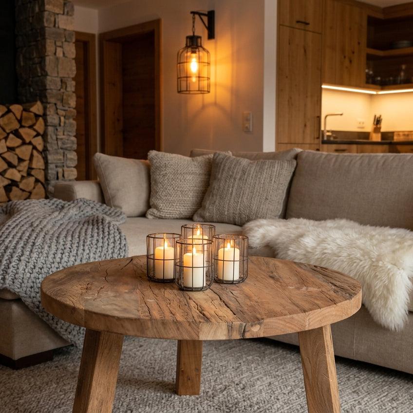 Raw Materials Farmwood Ronde Salontafel - Fsc-Gerecycled Hout - Ø70cm - KwaliteitWonen.nl