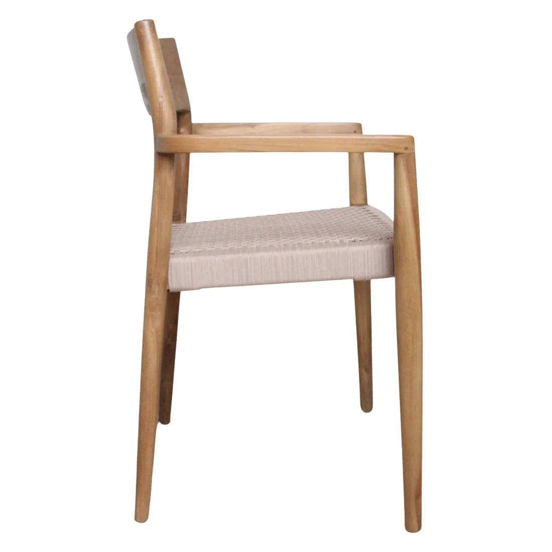 Raw Materials Freya Donker Teakhouten Tuinstoel Met Armleuning - Naturel (Set Van 2) - KwaliteitWonen.nl