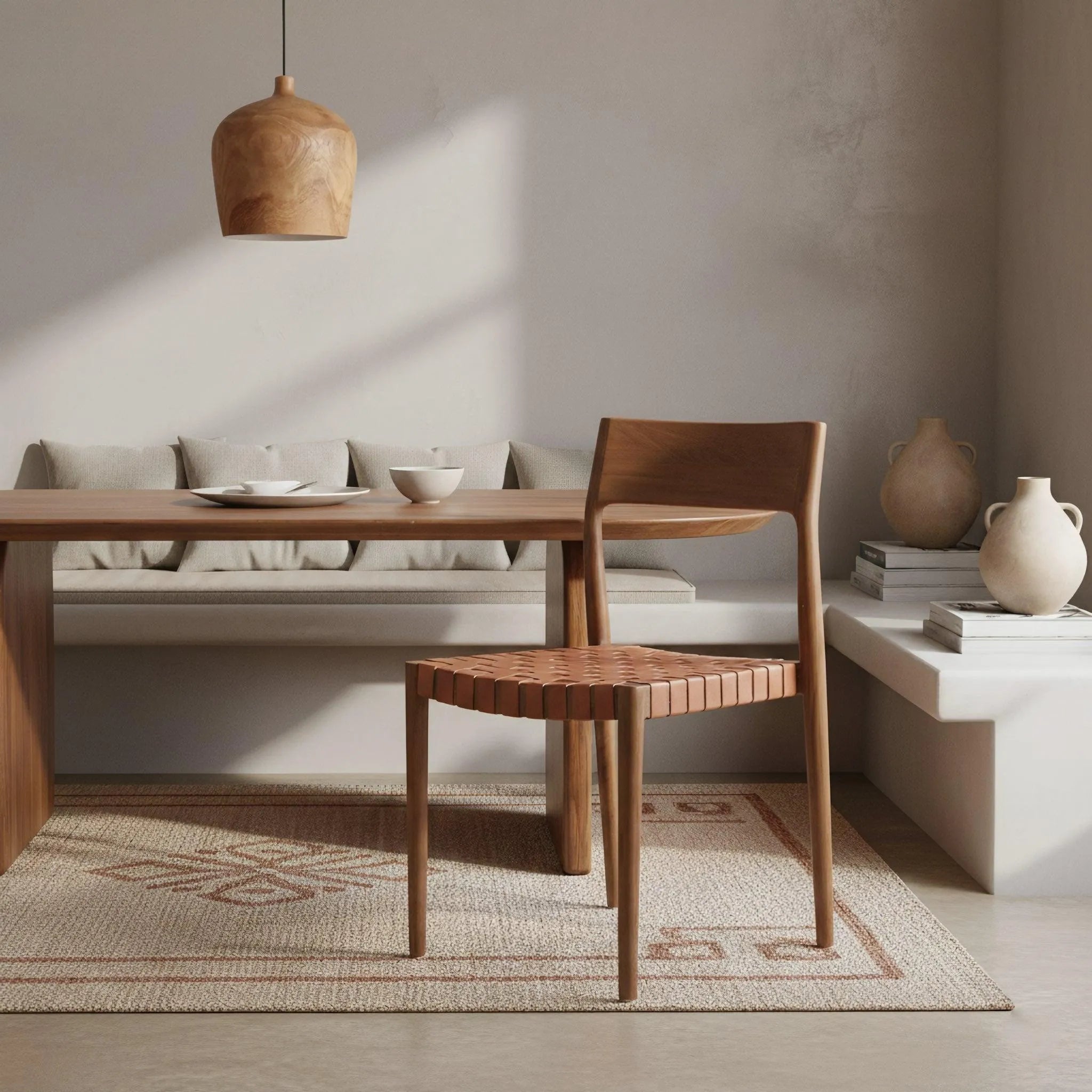 Raw Materials Freya Teak Eetkamerstoel Met Leer - Naturel (Set Van 2) - KwaliteitWonen.nl