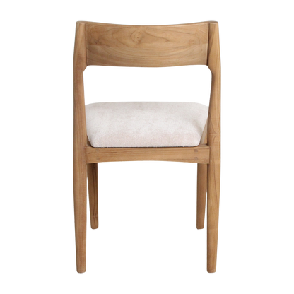 Raw Materials Freya Teak Houten Eetkamerstoel Crème - KwaliteitWonen.nl