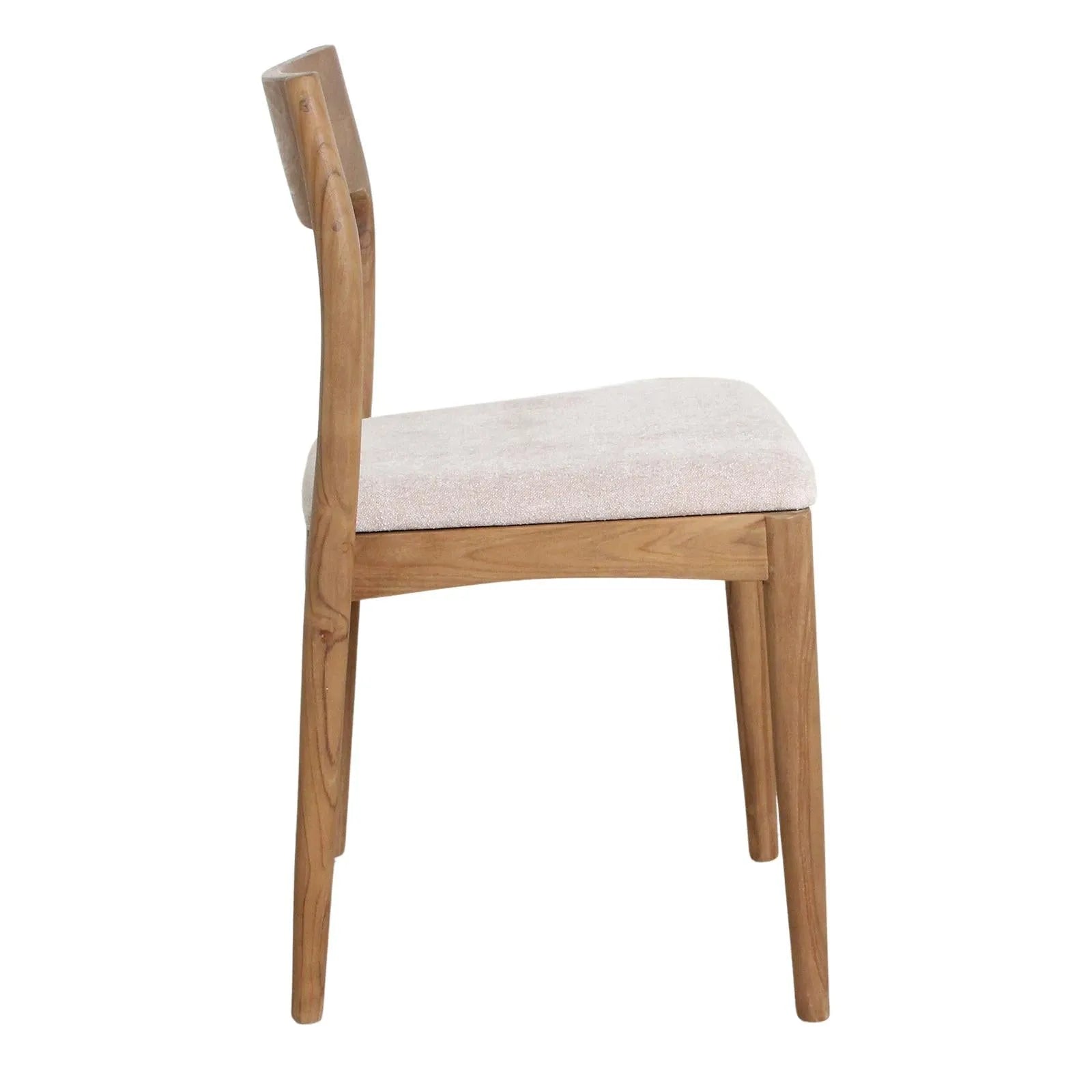 Raw Materials Freya Teak Houten Eetkamerstoel Crème - KwaliteitWonen.nl