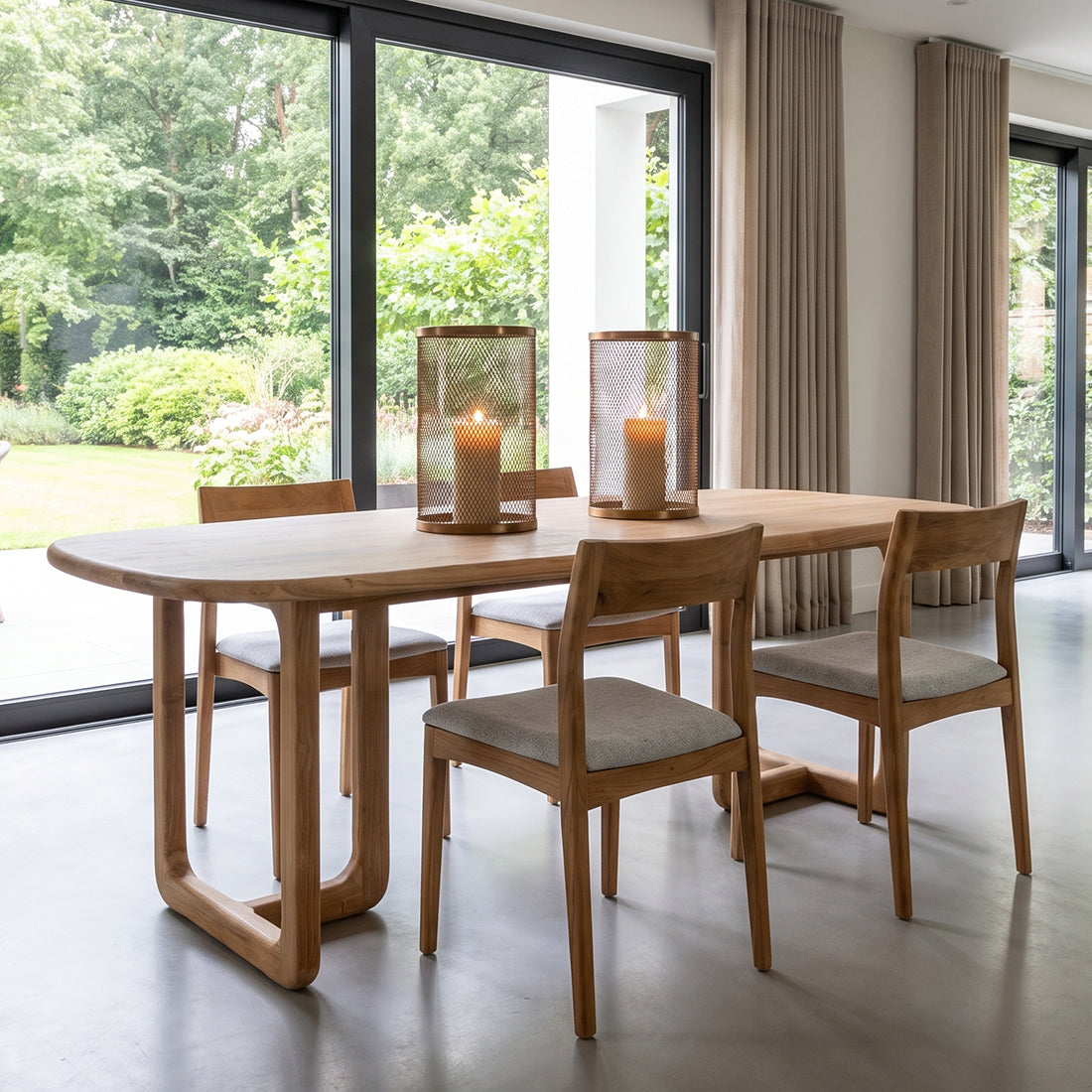 Raw Materials Freya Teakhouten Eetkamerstoel Licht Groen (Set Van 2) - KwaliteitWonen.nl