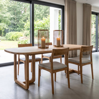 Raw Materials Freya Teakhouten Eetkamerstoel Licht Groen (Set Van 2) - KwaliteitWonen.nl